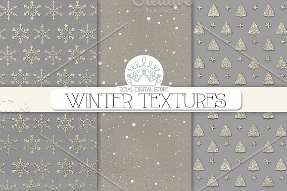 WINTER TEXTURES digital paper pack in Textures - product preview 2