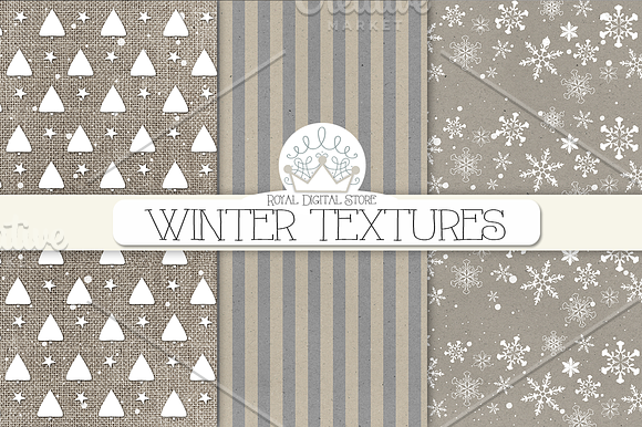 WINTER TEXTURES digital paper pack in Textures - product preview 3