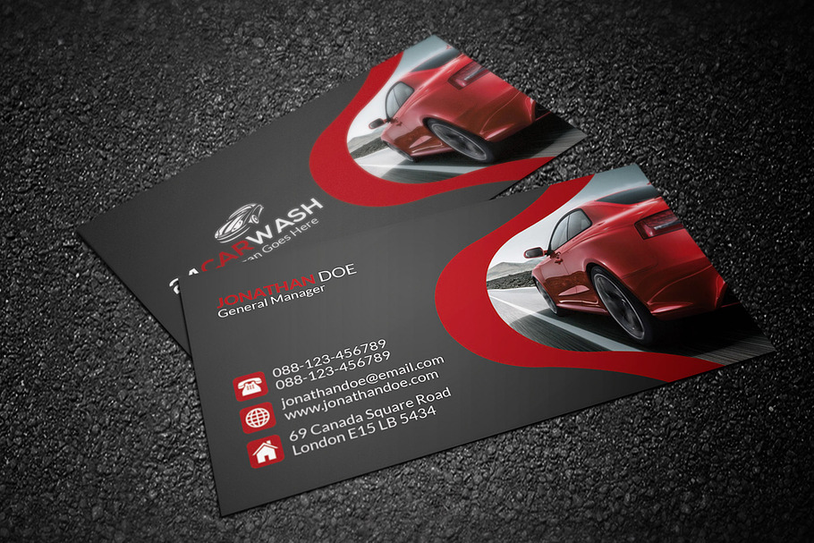 Car Wash Business Card in Business Card Templates - product preview 8