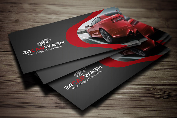 Car Wash Business Card in Business Card Templates - product preview 3