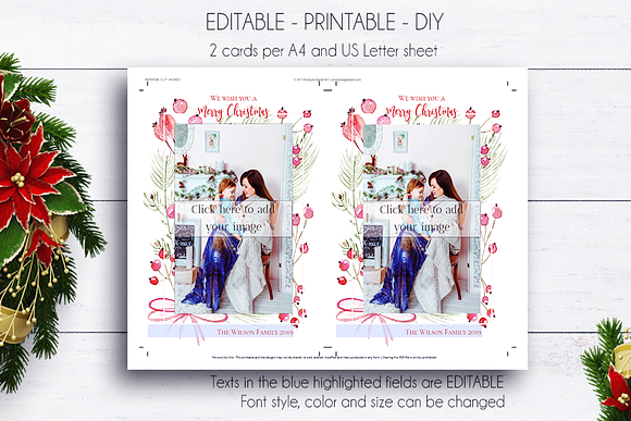 Christmas Greeting Photo Card in Card Templates - product preview 3