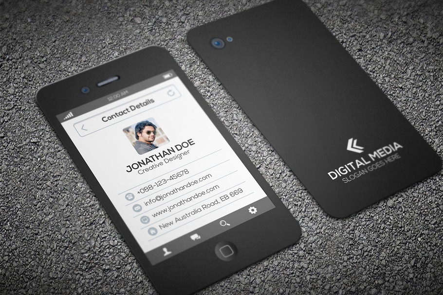 Phone Business Card in Business Card Templates - product preview 8