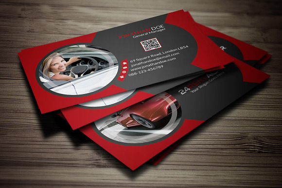 Rent A Car Business Card in Business Card Templates - product preview 2