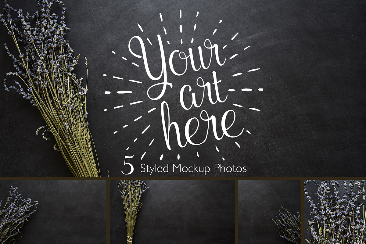 Lavender Dream Chalkboard Photos in Product Mockups - product preview 8
