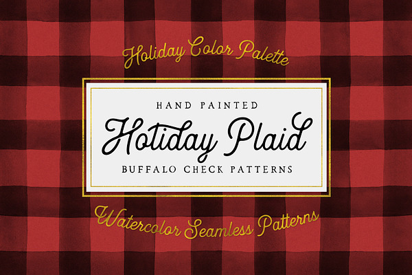 Holiday Hand Painted Buffalo Check
