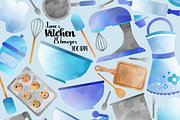 Blue Cooking Supplies Clipart