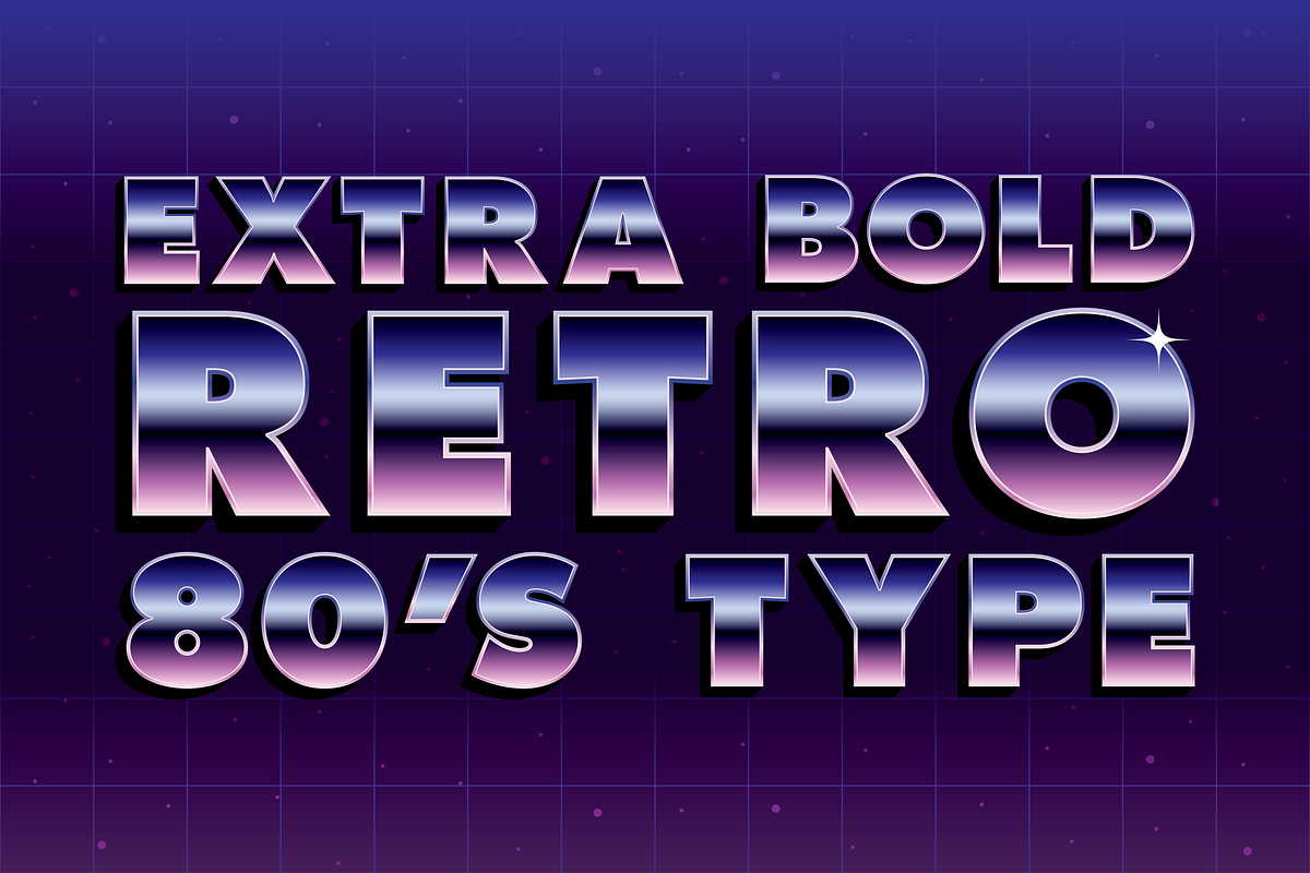 EXTRA BOLD RETRO 80'S TYPE in Objects - product preview 8