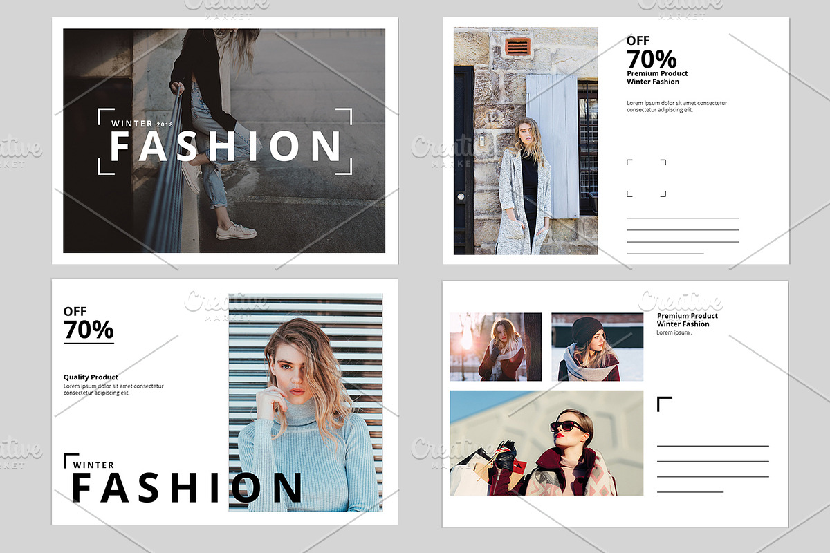 Fashion Postcard V691 in Postcard Templates - product preview 8