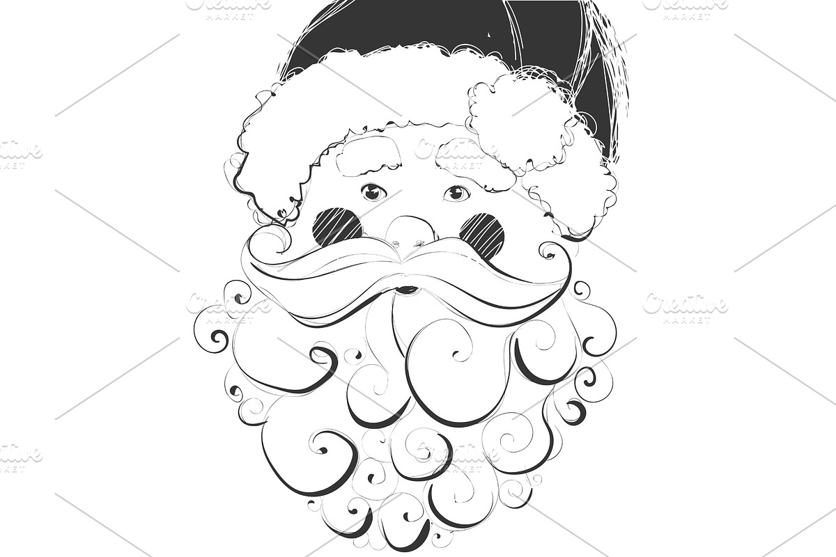 Vector hand drawn Santa Claus illustration in Objects - product preview 8