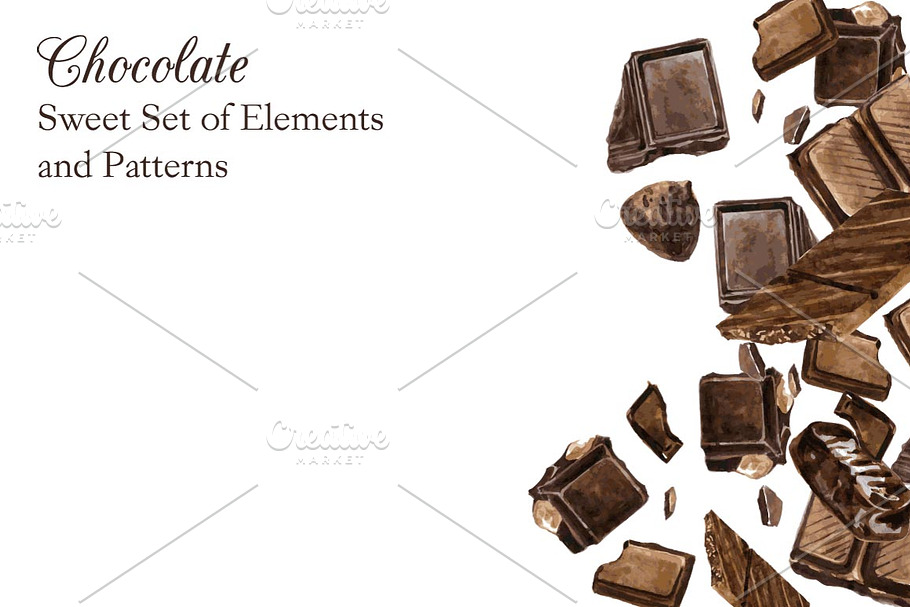 Sweet Chocolate set in Illustrations - product preview 8