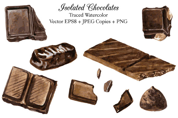 Sweet Chocolate set in Illustrations - product preview 2