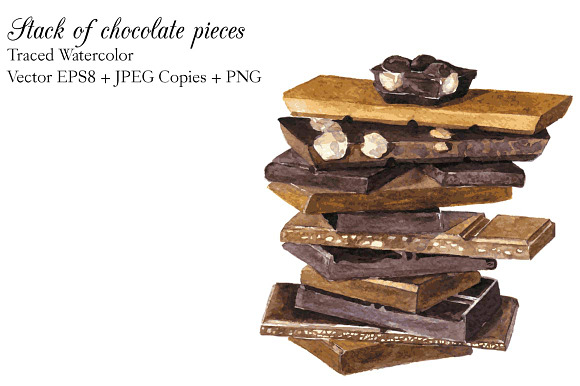 Sweet Chocolate set in Illustrations - product preview 3