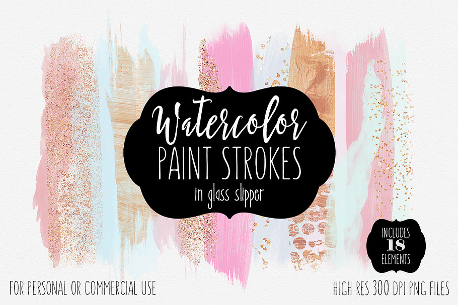 Pink Watercolor Brush Strokes in Objects - product preview 8