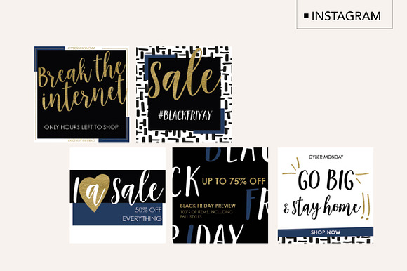 Black Friday + Cyber Monday Bundle in Instagram Templates - product preview 5