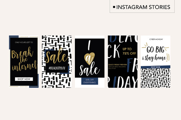 Black Friday + Cyber Monday Bundle in Instagram Templates - product preview 7