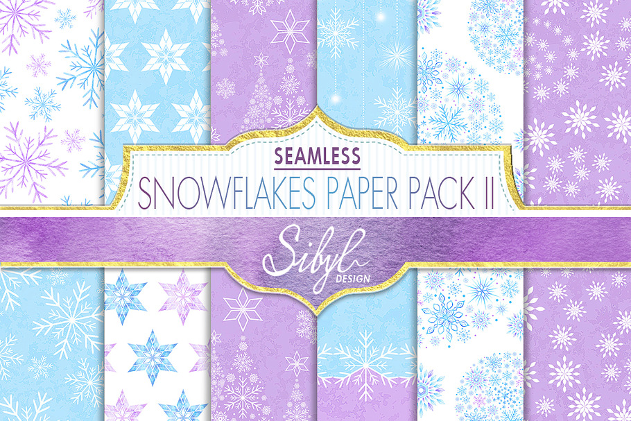 Watercolor Snowflakes Pattern II in Patterns - product preview 8