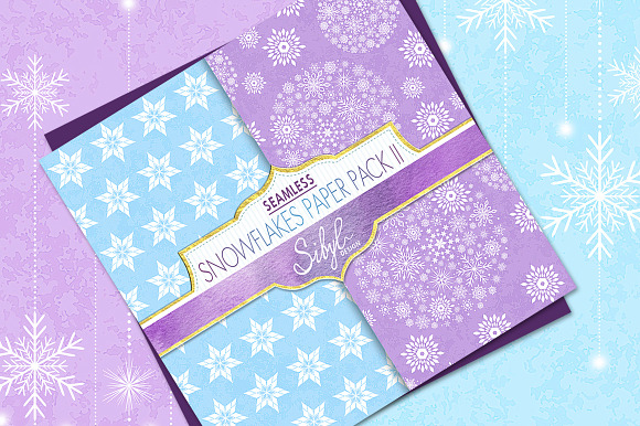 Watercolor Snowflakes Pattern II in Patterns - product preview 1