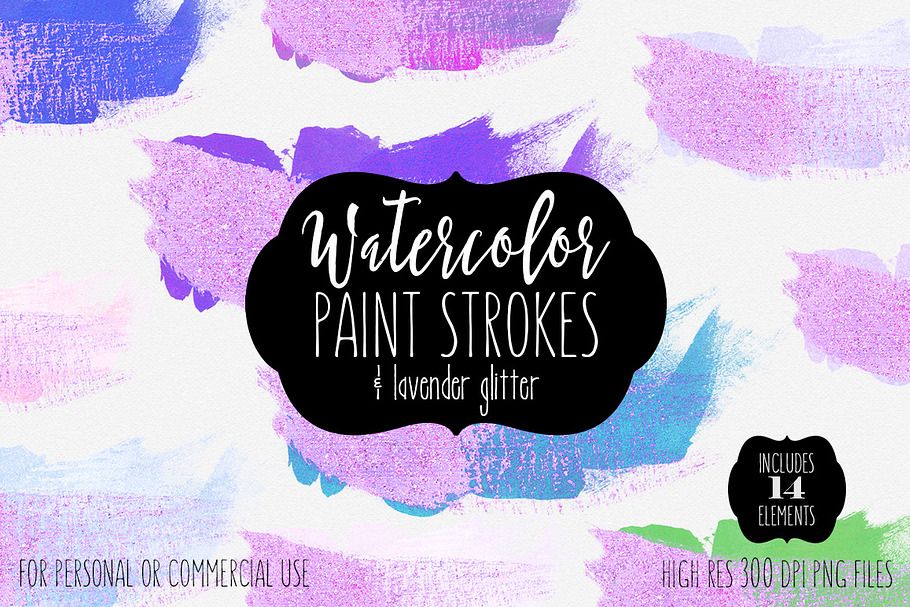 Lavender Glitter Brush Strokes in Objects - product preview 8