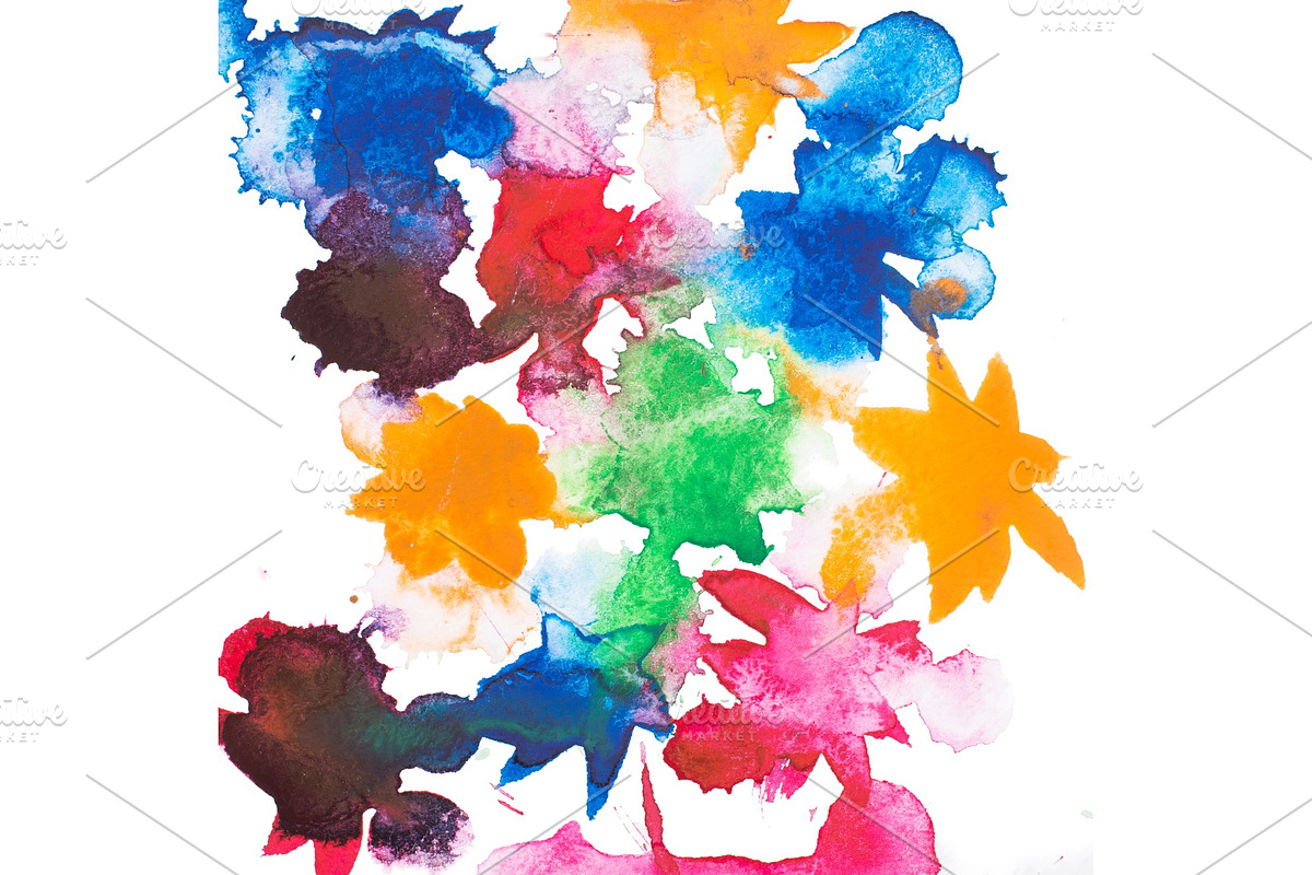 colorful retro vintage abstract watercolour aquarelle paint. in Illustrations - product preview 8