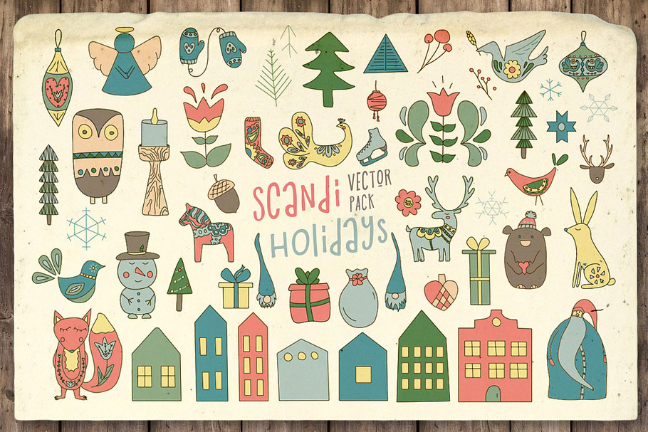 Scandi Holidays Vector Pack in Illustrations - product preview 8