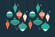 christmas baubles vector