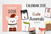 Cute Animals Calendar 2018
