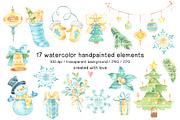 NEW YEAR watercolor clipart
