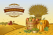 Vintage Thanksgiving Landscape