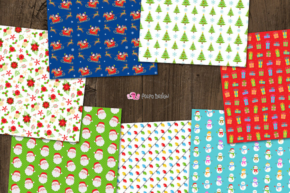 Christmas digital paper in Patterns - product preview 1