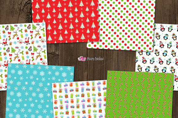 Christmas digital paper in Patterns - product preview 2