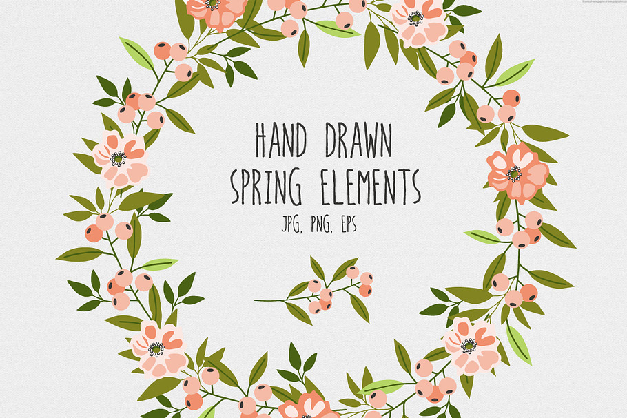 Hand drawn spring elements in Objects - product preview 8