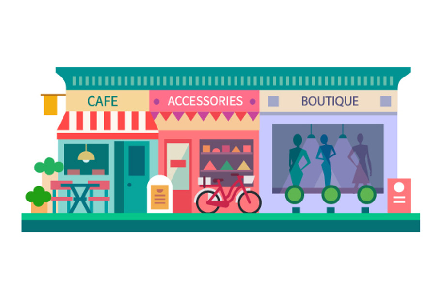Shopping center: cafe, accessories. in Illustrations - product preview 8