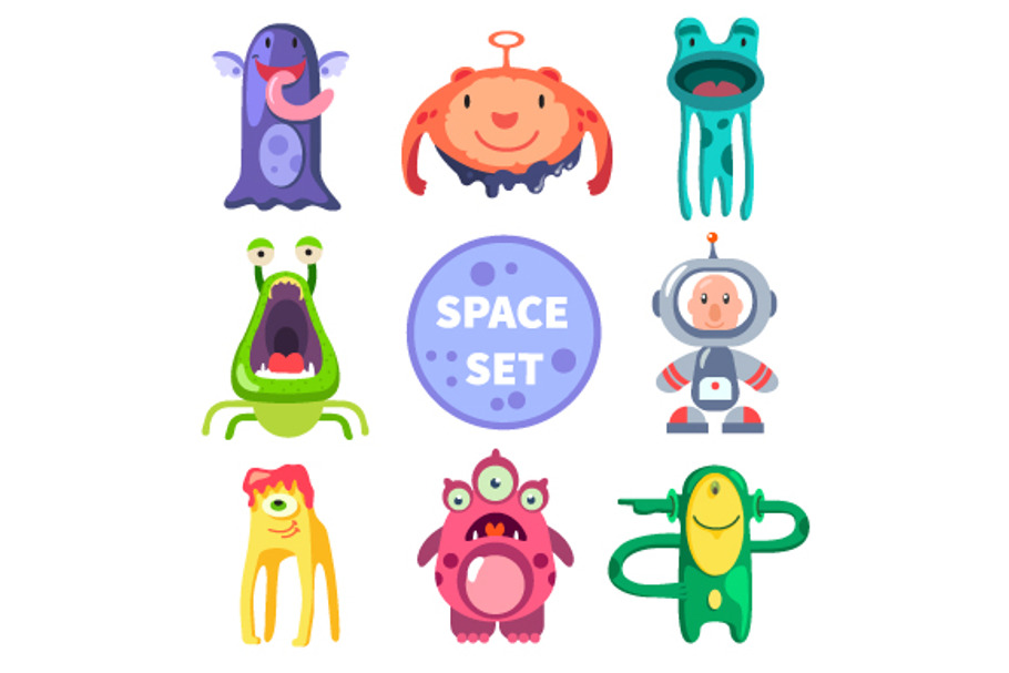 Aliens and astronaut, space world. in Illustrations - product preview 8