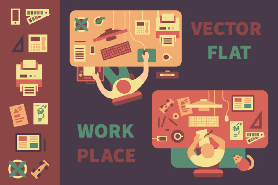 Workplace. Business, design. in Illustrations - product preview 8