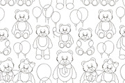Vector Set of bear icon pattern