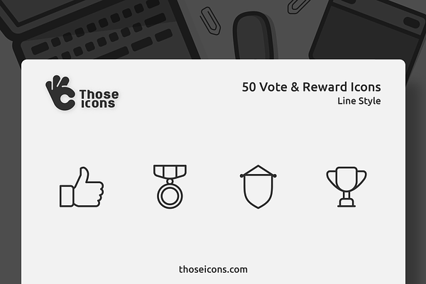 50 Vote & Reward Line Icon