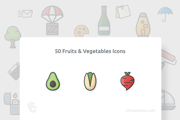 50 Fruits & Vegetables Color Icon
