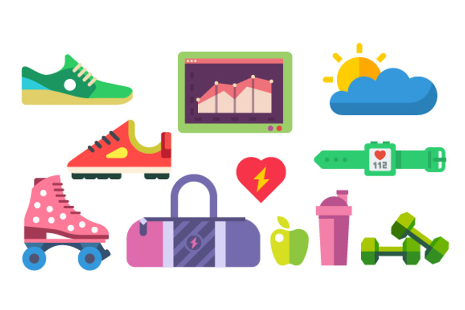 Sports, healthy lifestyle, fitness in Illustrations - product preview 8