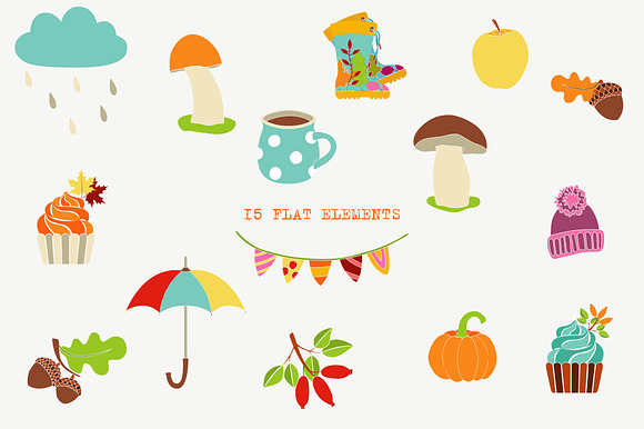 Cute Autumn Big Set in Illustrations - product preview 2