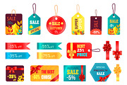 Autumn Special Sale Tags Icon Vector Illustration