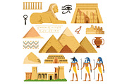 Pyramid of egypt. History landmarks. Cultural objects and symbols of egyptians