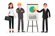 Group of Business People with Diagram on Poster