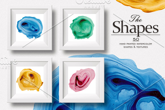 The Shapes (watercolor textures) in Textures - product preview 1