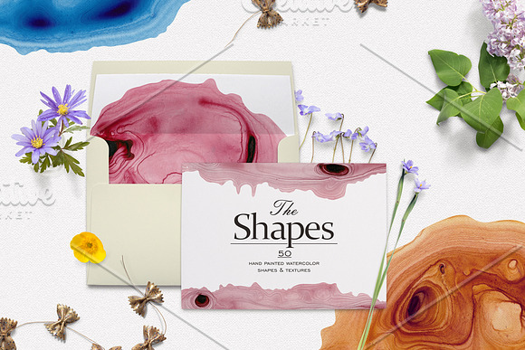 The Shapes (watercolor textures) in Textures - product preview 3