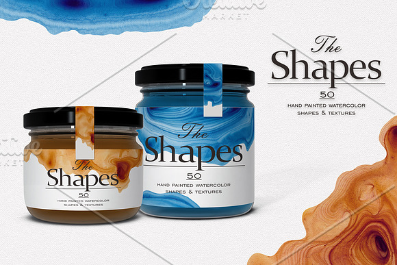 The Shapes (watercolor textures) in Textures - product preview 7