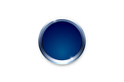 Blue shiny button, vector design.