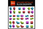 Mega set of square metallic sale buttons, banners or design elements
