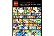 Mega collection of triangle mosaic abstract backgrounds