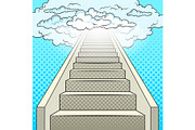 Stairway to heaven pop art vector