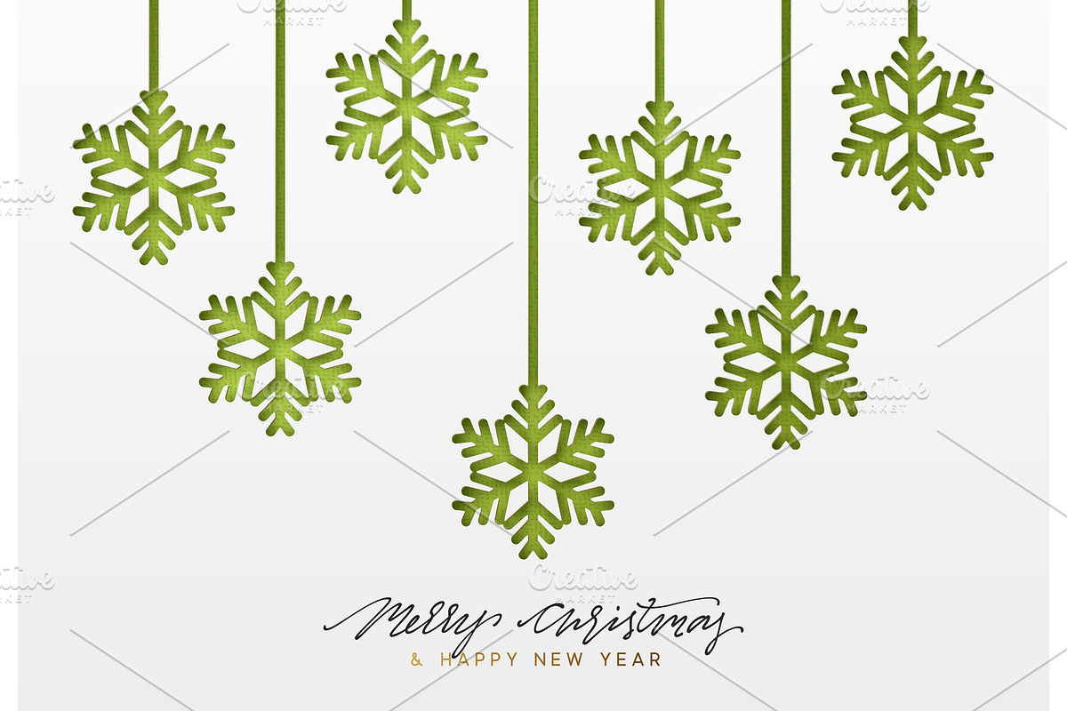 Christmas background, design green snowflakes texture paper in Graphics - product preview 8